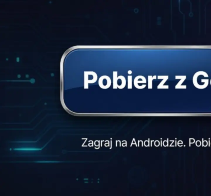 Przycisk pobrania gry BAUM z Google Play przedstawiony w stylu gamingowym